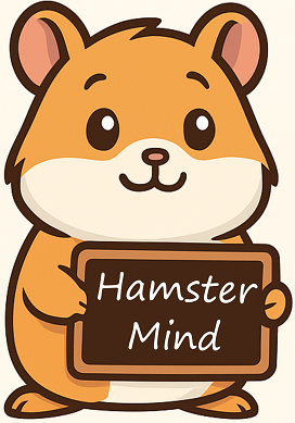Cute hamster teaching mental arithmetics and mathematics